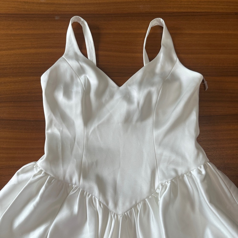 Bardot Oria White Bubble Satin Mini Dress, Bridal Bachelorette Girly REVOLVE XL - Picture 10 of 15